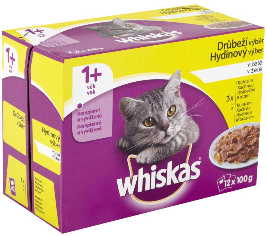 Whiskas pachet plicuri pentru pisici adulte selecţii pasăre 12x100g