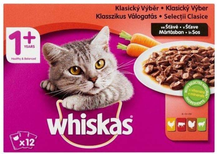 WHISKAS Pachet plicuri Selecţii de Carne 12x100g