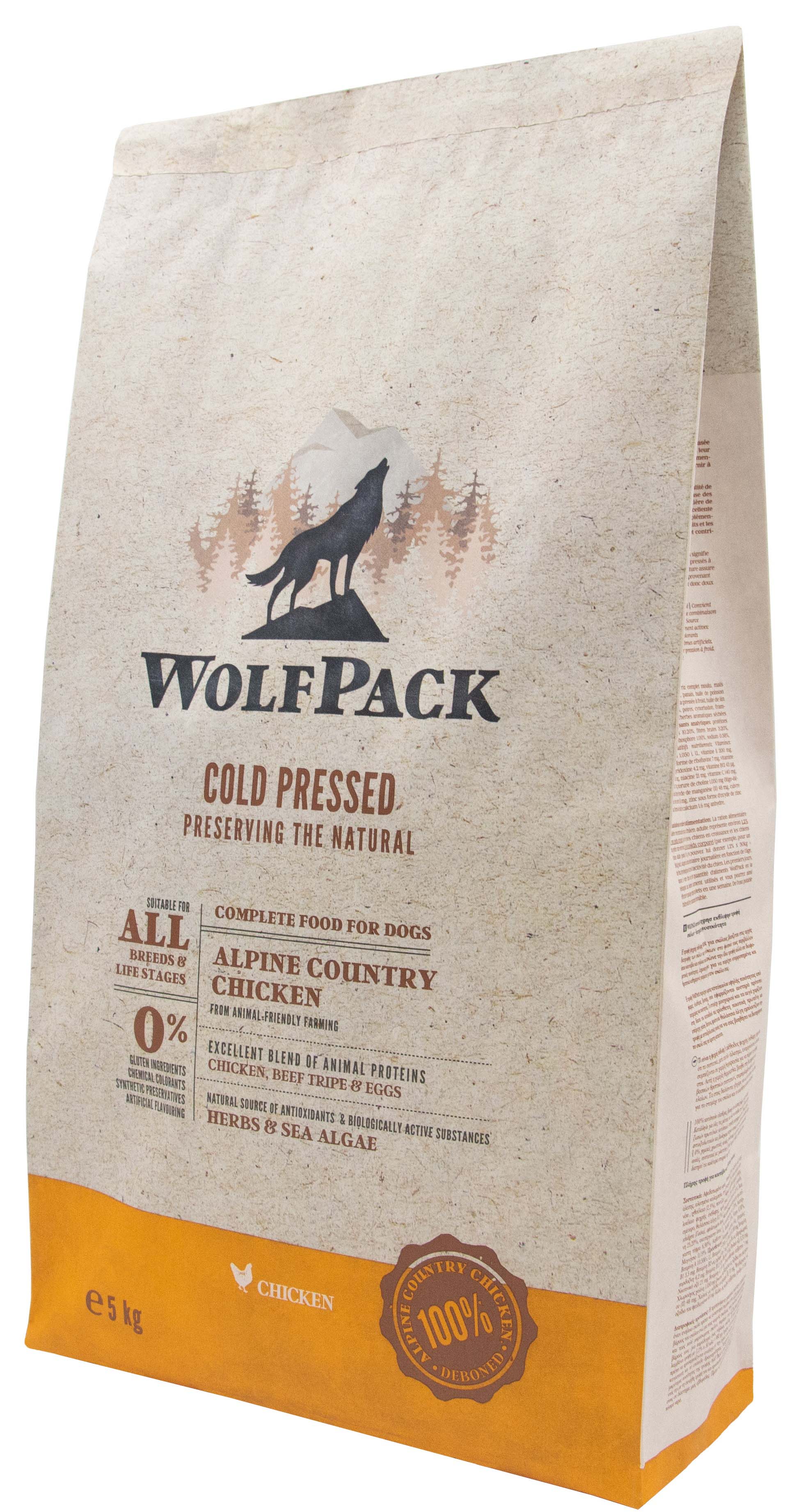 Wolfpack hrană presată la rece pentru câini, pui