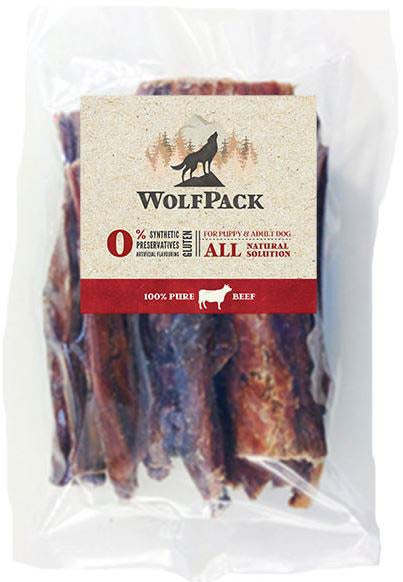 Wolfpack recompensă pentru câini, esofag de vită, plat 100g