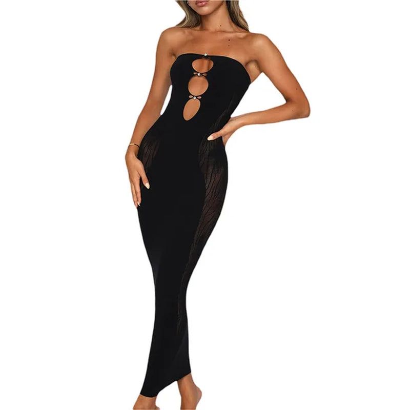 Elegant Hollow Out Backless Sleeveless Party Dress