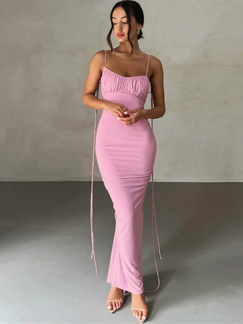 Elegant Backless Maxi Dress for Women - Night Out Fashion - Image 4