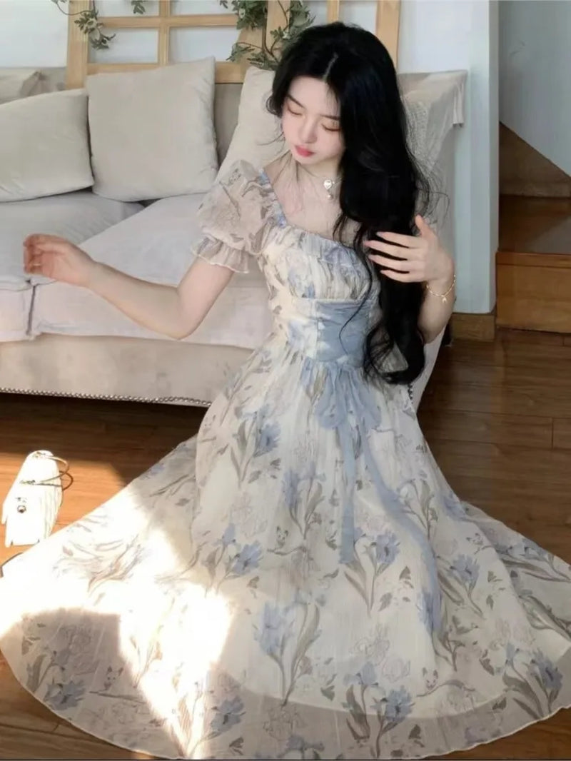 Summer Floral A-Line Midi Dress for Women - Image 5