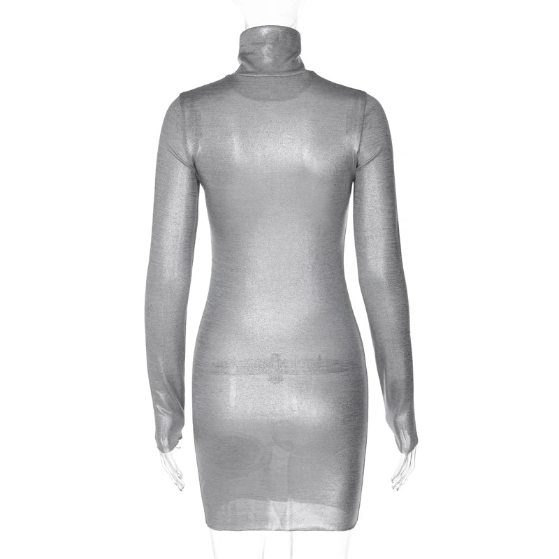 Chic Long Sleeve Mini Dress for Spring & Autumn - Image 7