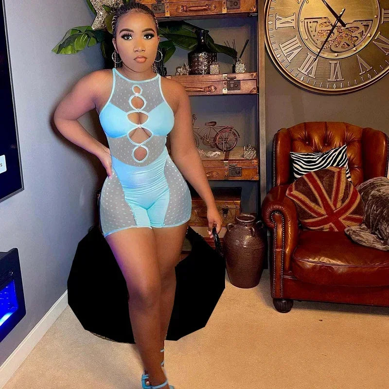 Sexy Mesh Bodycon Playsuit for Women - Perfect Birthday Outfit - Image 7
