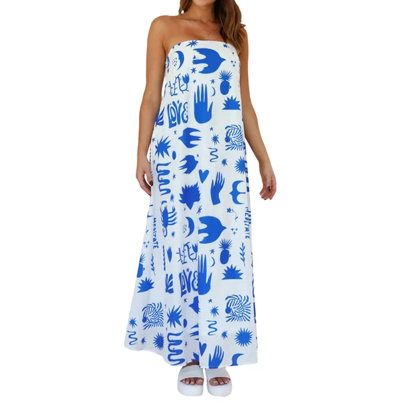 Floral Off-Shoulder Tube Dress - Trendy Summer Swing Style - Image 11