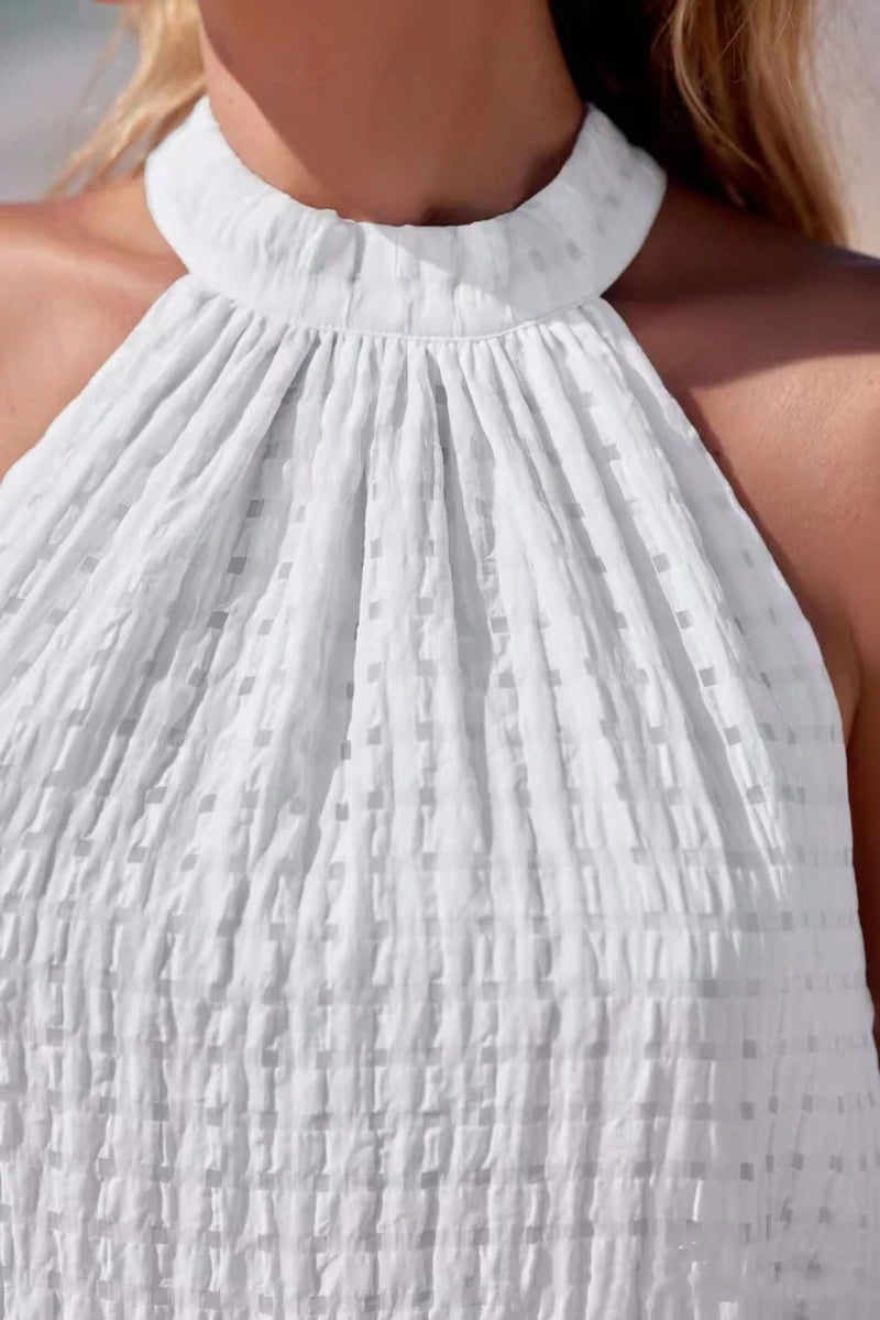 Sleeveless Solid Color Hollow Out Summer Dresses for Women - Image 5