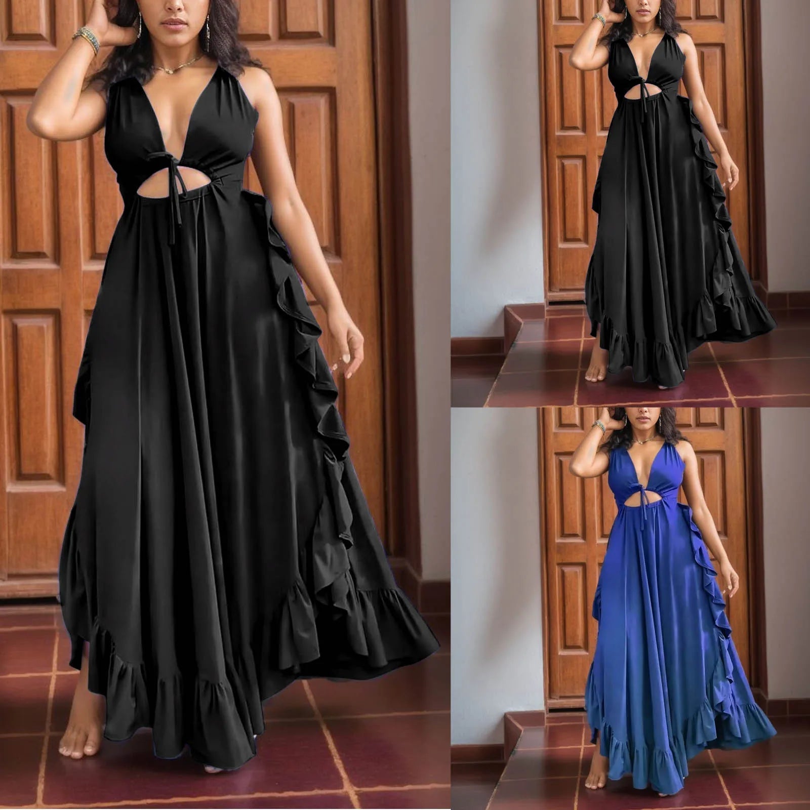 Elegant Backless Ruffle Dress for Summer Vacations - Image 5