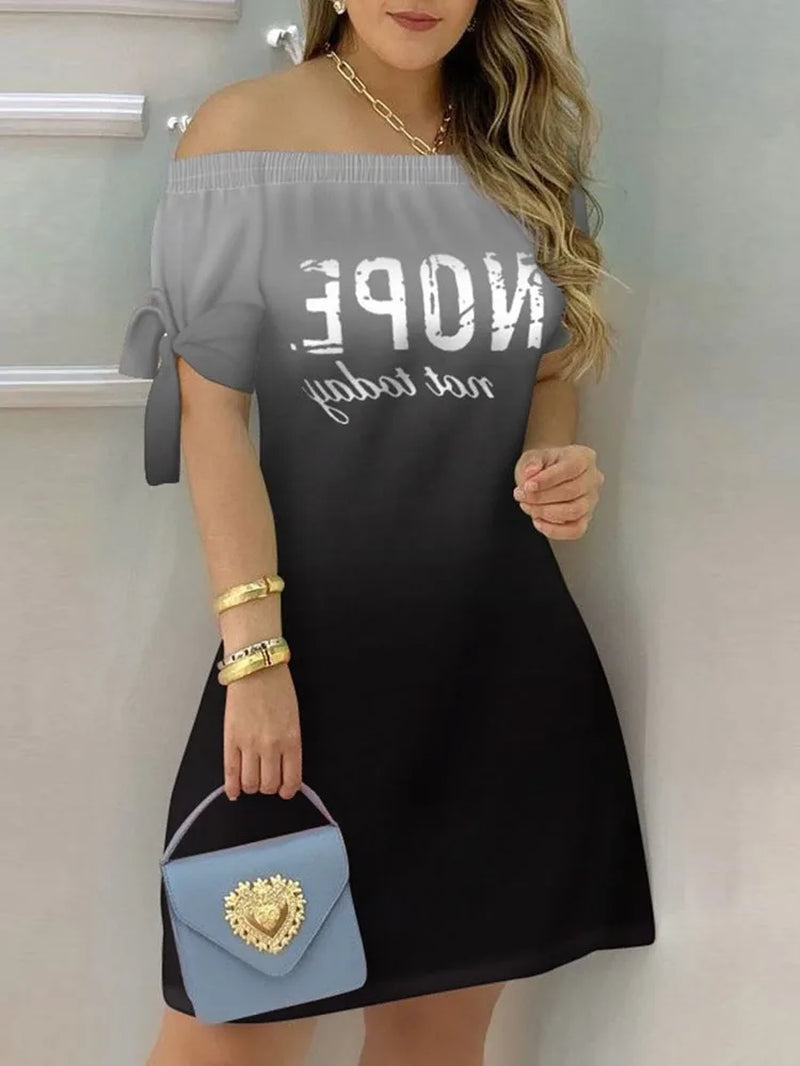 Summer Off-Shoulder Mini Dress with Bow Tie and Floral Print - Image 4