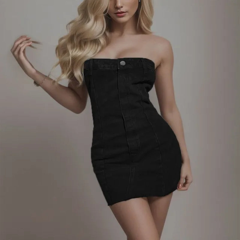 Off-Shoulder Tube Top Mini Dress for Women - Image 3