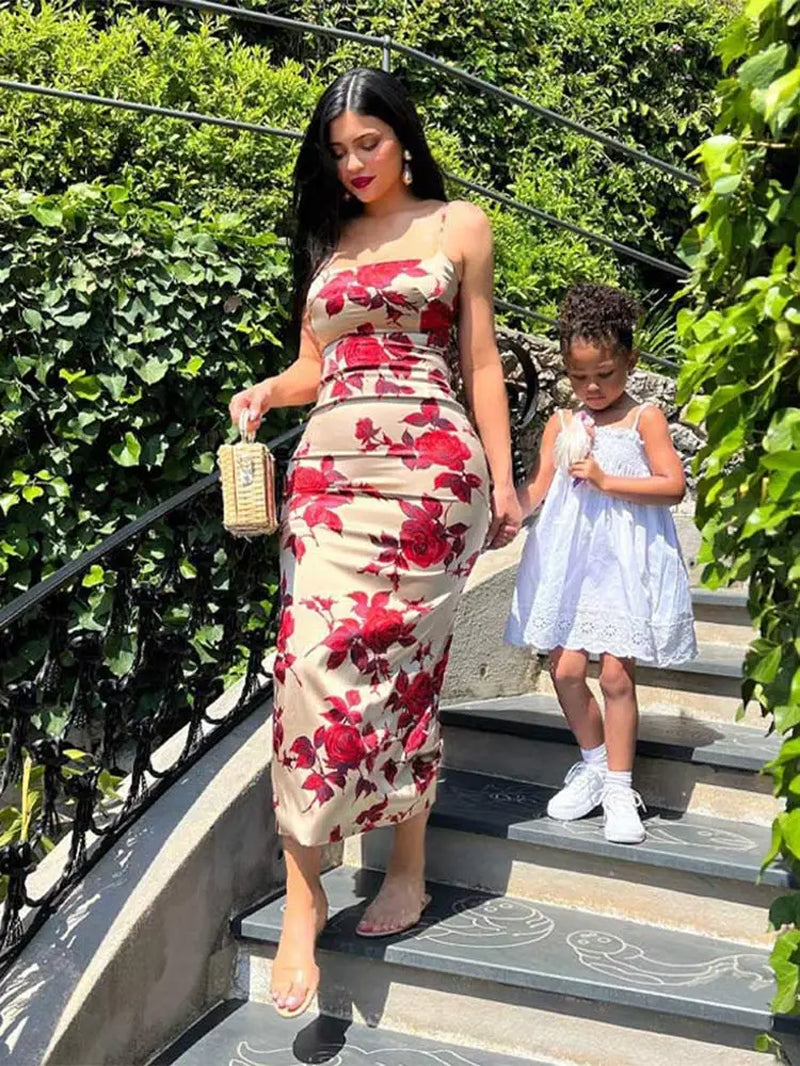 Floral Bodycon Midi Dress for Summer Beach Parties - Image 6