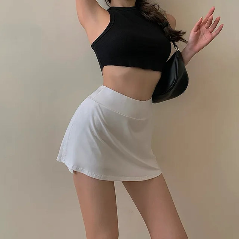 High-Waist Women's Tennis Mini Skirt for Summer Sports