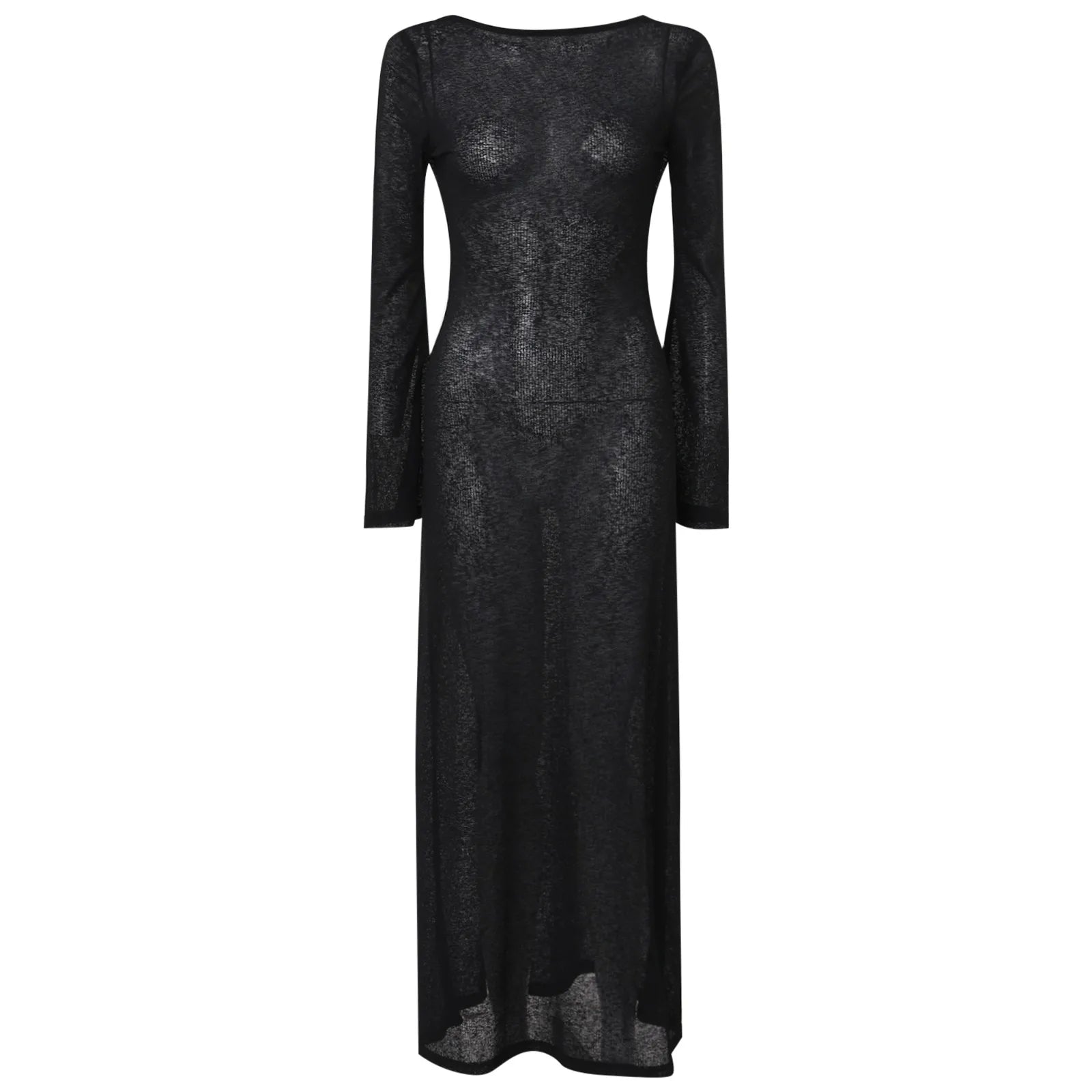 Elegant Backless Long Sleeve Casual Beach Dress for Women - Image 8