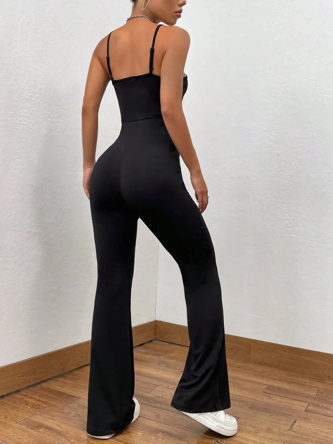 Women's Slim Fit Suspender Flare Yoga Pants - Image 4