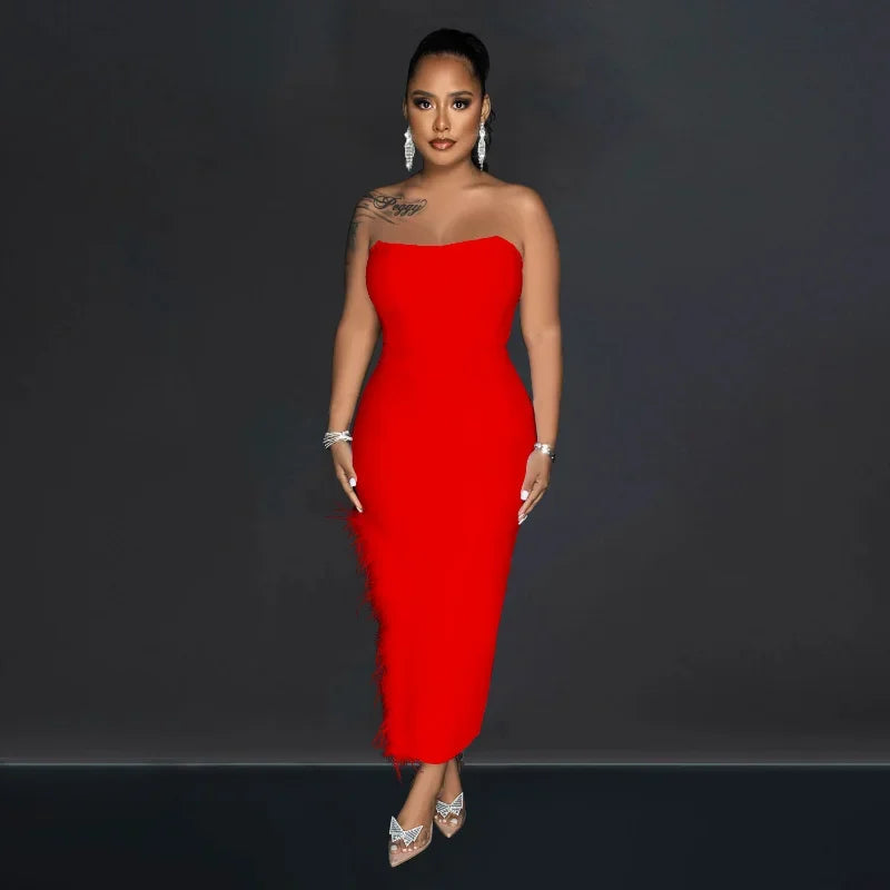 Elegant Strapless Bandage Maxi Dress for Summer Parties - Image 7