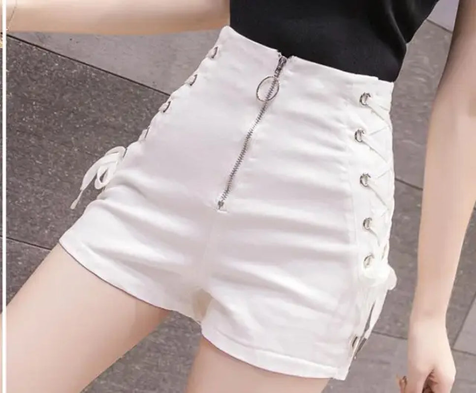 Womenâ€™s A-Line Lace-Up Mini Skirt with Front Zipper - Image 12