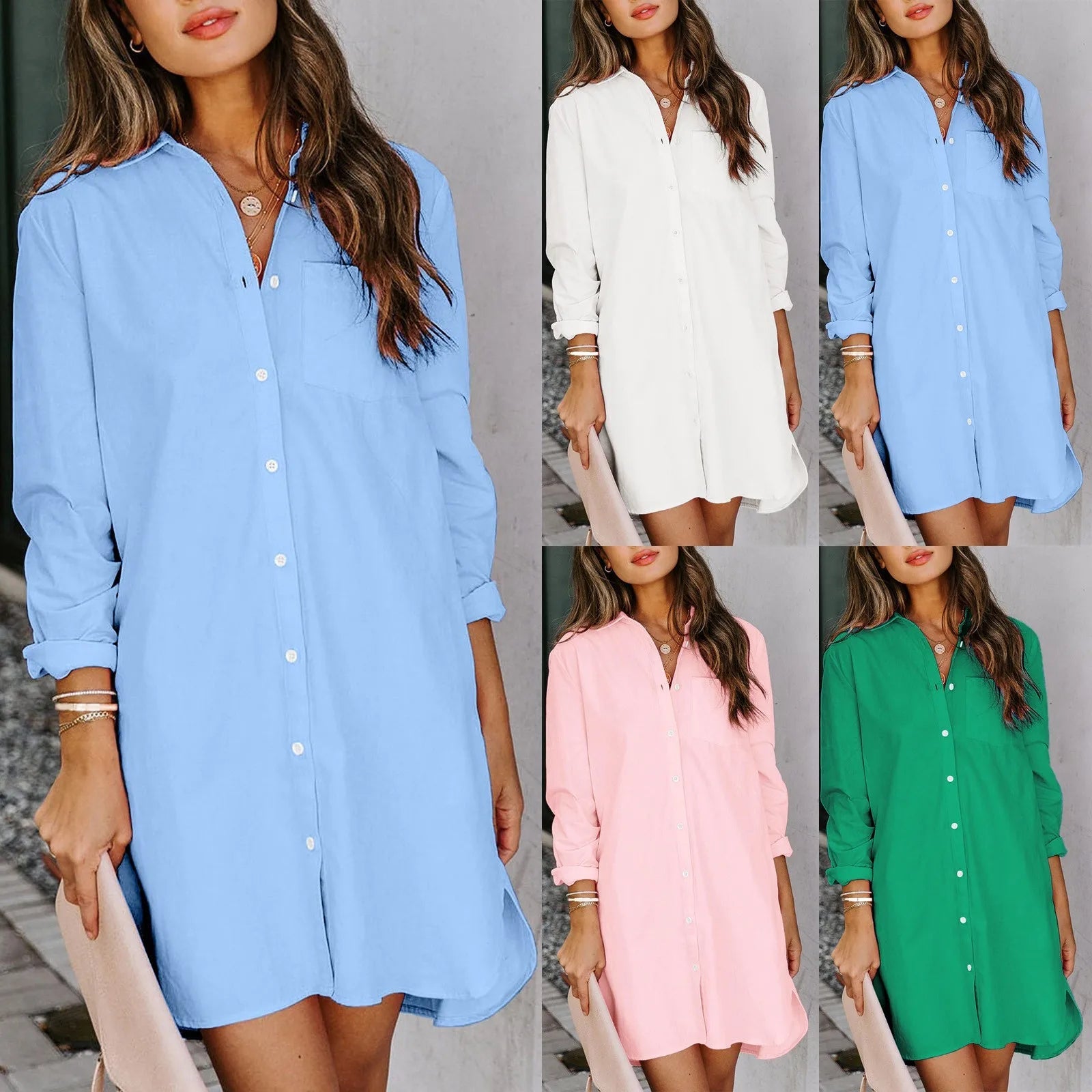 Womenâ€™s Casual Long Sleeve Turtleneck Pocket Dress - Image 8