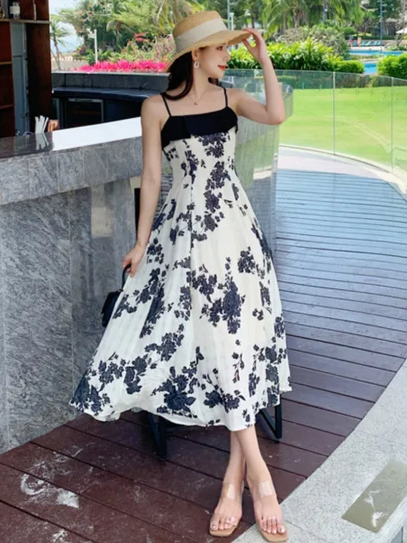 Elegant Spaghetti Strap Midi Dress - Summer Fashion for Women