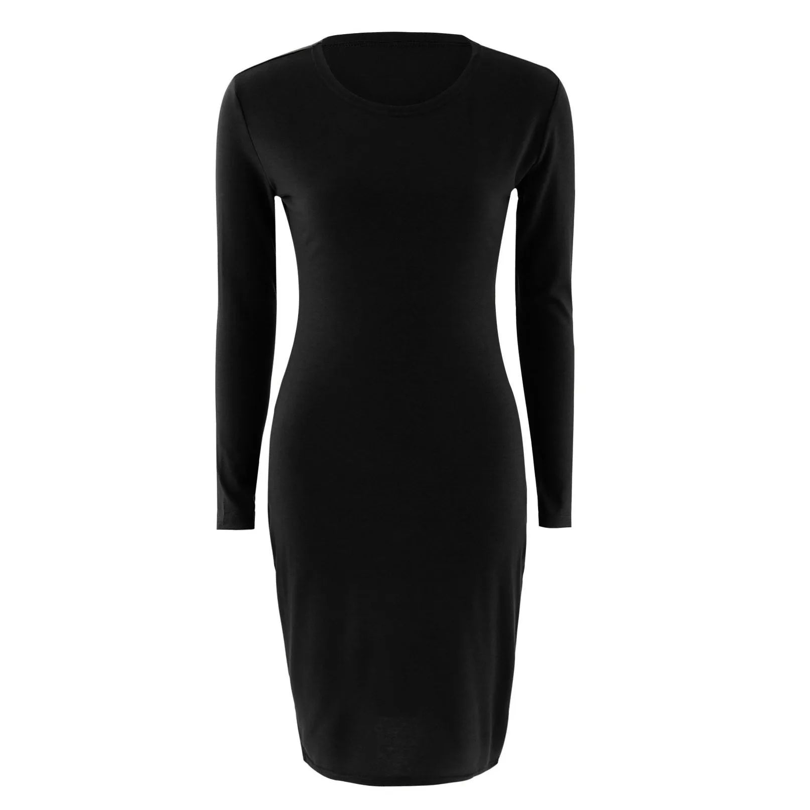 Elegant Gray Long Sleeve Midi Dress for Women - Image 8