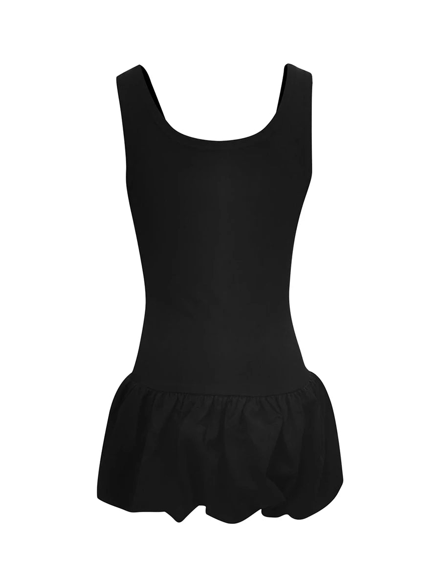 Women's Mini Tank Dress - Solid U Neck Sleeveless Style - Image 3