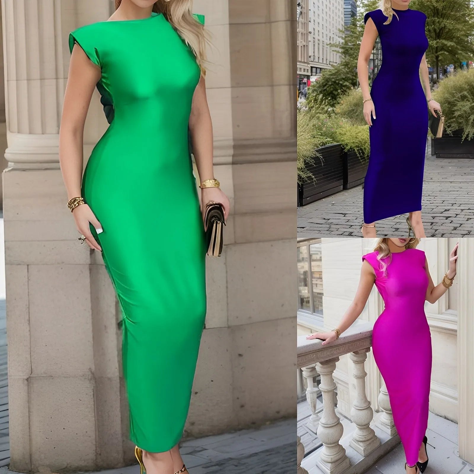 Elegant Sleeveless Solid Bodycon Dress for Summer - Image 7
