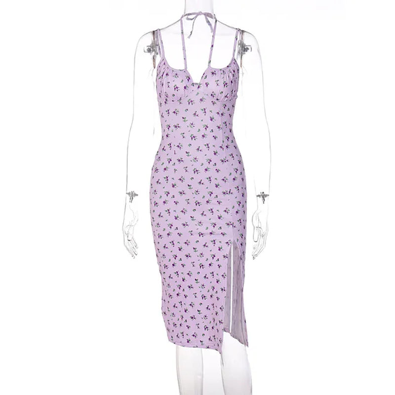 Sexy Floral Cut-Out Satin Maxi Dress for Summer - Image 10