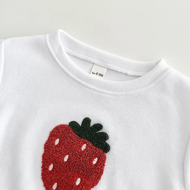 Spring Autumn Baby Clothing Suit 0-3Y Infant Baby Outfit Boys Girls Two-piece Long Sleeved Baby Clothes Plush Cute Fruit Pattern
