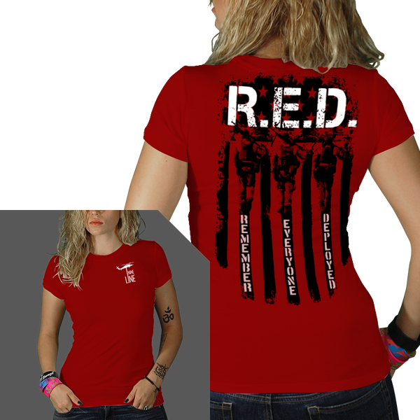 womens red tee