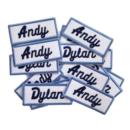 Custom Embroidered Name Patches *Oval – clinch customs