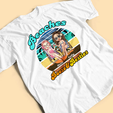 Beaches Booze and Besties Personalised T Shirts