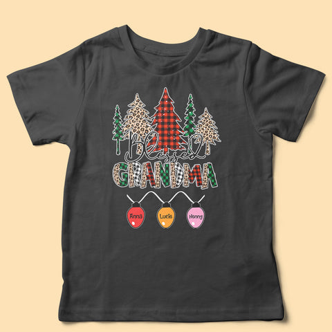 Blessed Grandma Christmas Tree Personalized Matching Christmas Shirt
