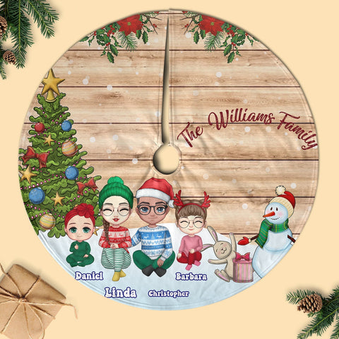 Family Celebration Together - Personalized Christmas Pencil Tree Skirt