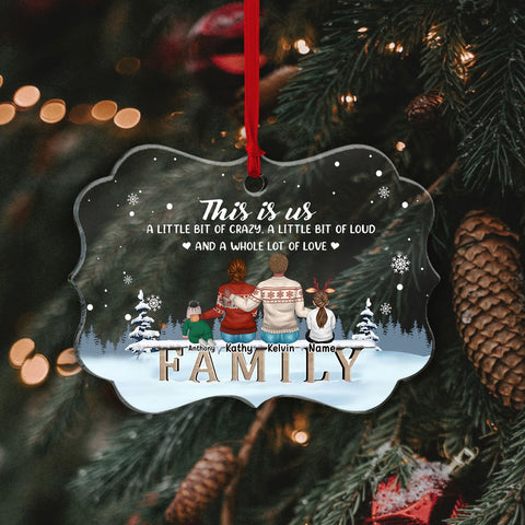 Personalized Christmas Ornament A Whole Lot Of Love Family