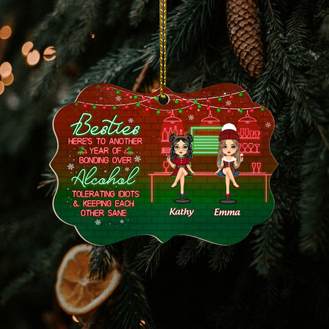 Personalized Christmas Ornaments Gift Besties Always Here Alcohol