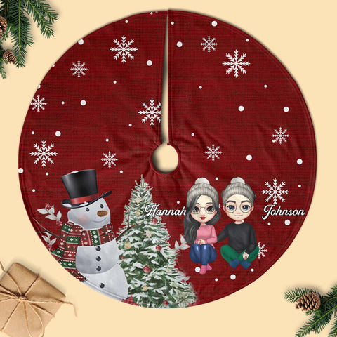 Personalized Christmas Tree Skirt For Couple