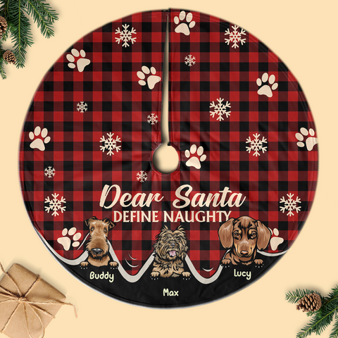 Personalized Christmas Pencil Tree Skirt For Dog Lovers