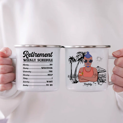 Retirement Weekly Schedule Funny Coffee Mugs For Dad