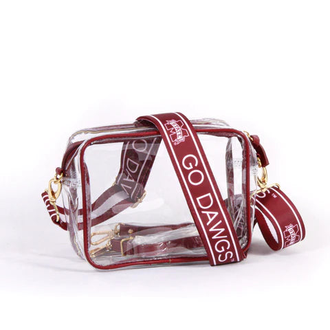 Bridget Clear Purse with Patterned Shoulder Straps