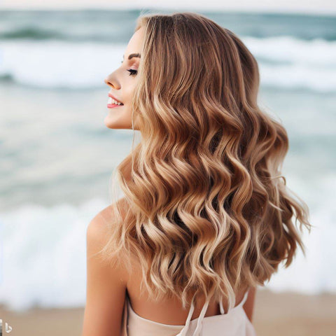 Beachy waves hair extensions hairstyle
