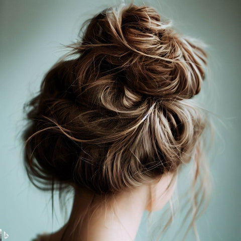 Messy bun hair extensions hairstyle