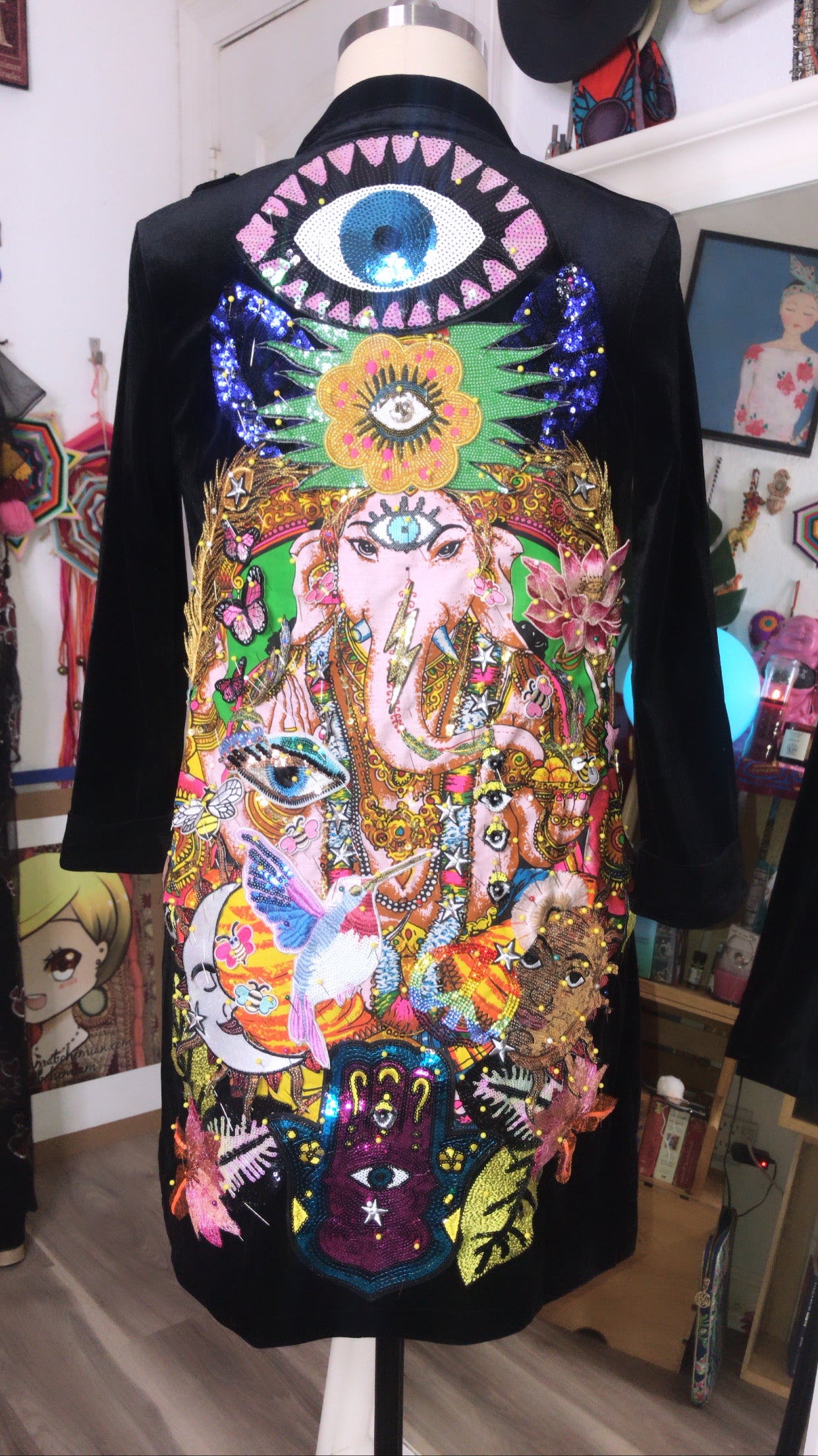 Ganesh Dawn Light velvet Jacket/ long blazer