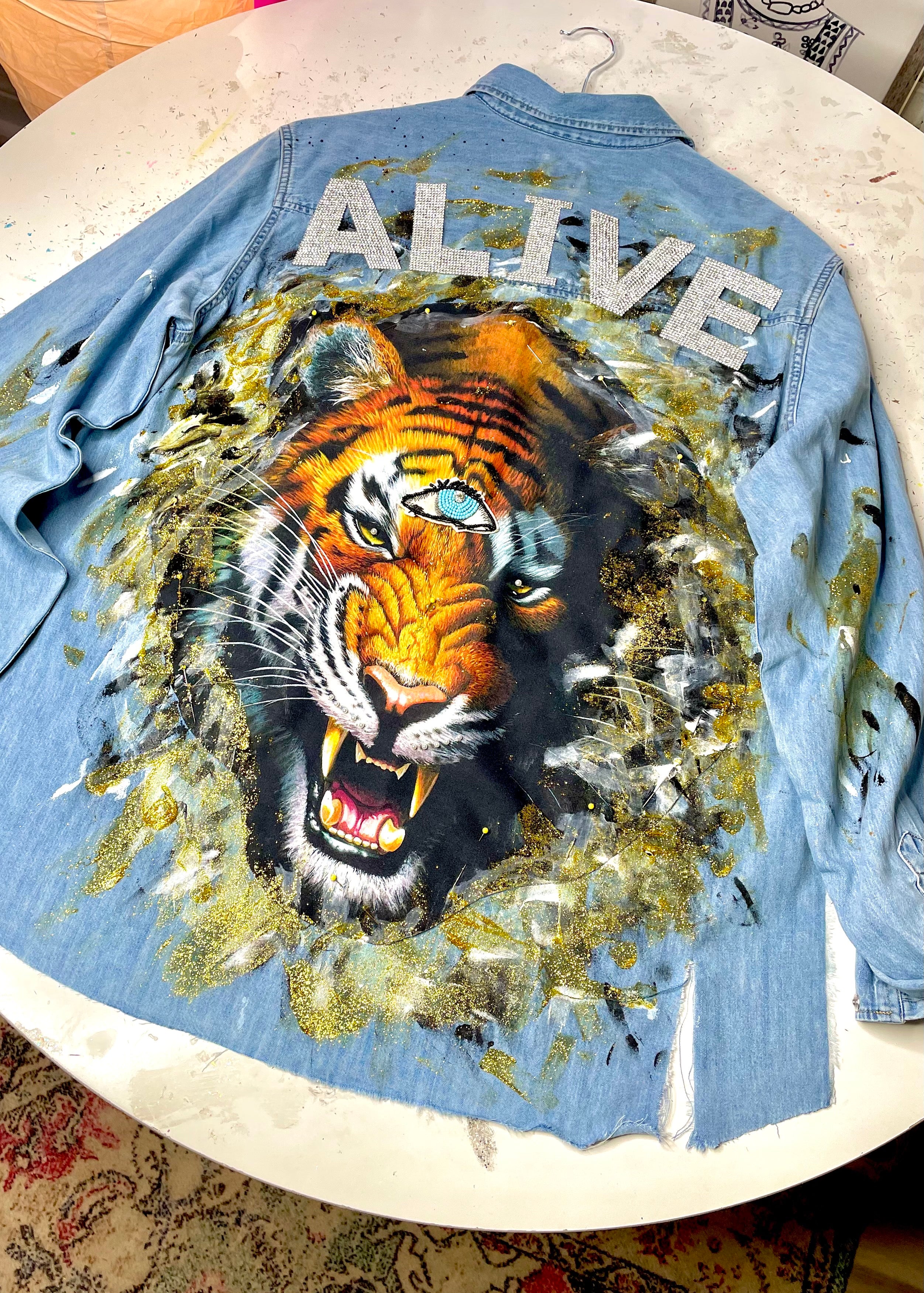 Stay Alive bespoke hand painted Jacket/Shirt