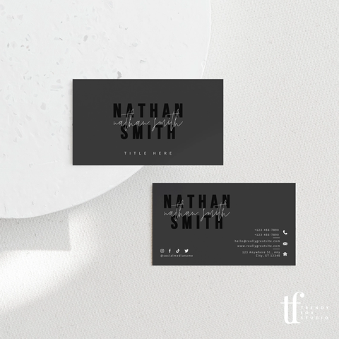 minimalist black business card