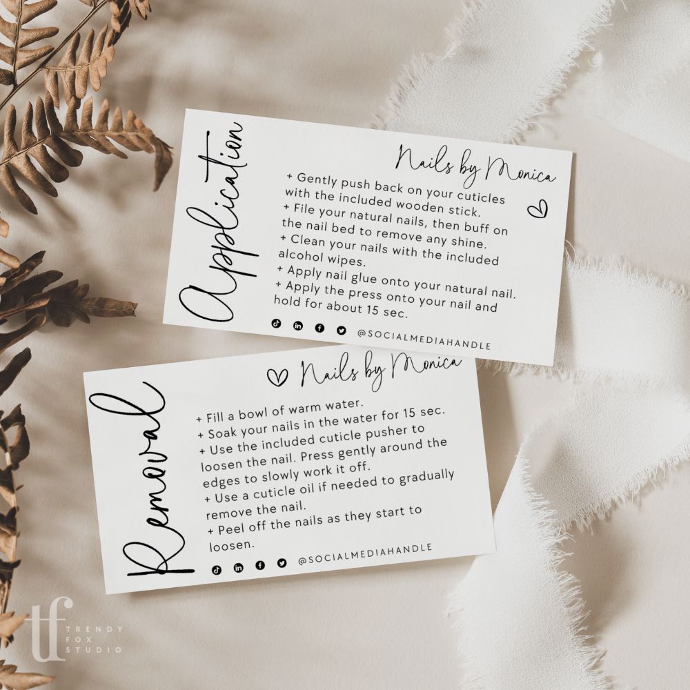 Artificial Nails Application & Removal Card Canva Template | Rylee