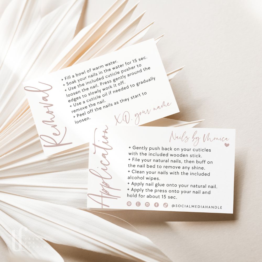 Artificial Nails Application & Removal Card Canva Template | Vera