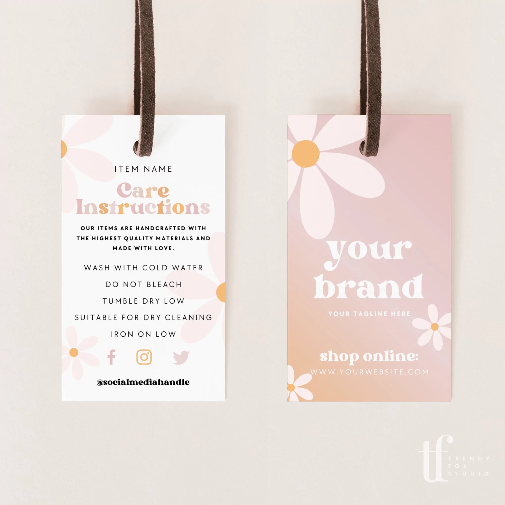 Hang Tag Template for Canva, Clothing Tag Template, Clothing Label