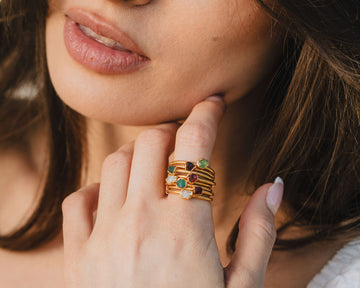 Birthstone Stacking Rings