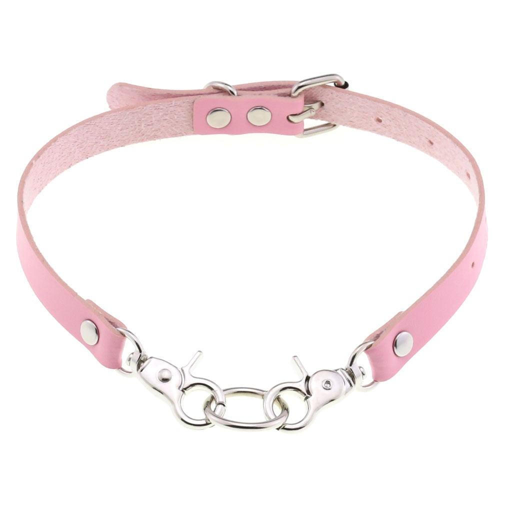 Throne  Pink Leather Gothic Choker Collection