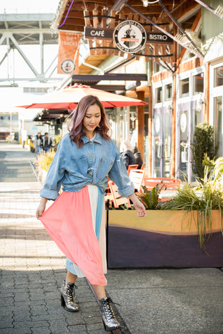 coral-pleated-maxi-skirt