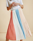 coral-pantone-pleated-skirt